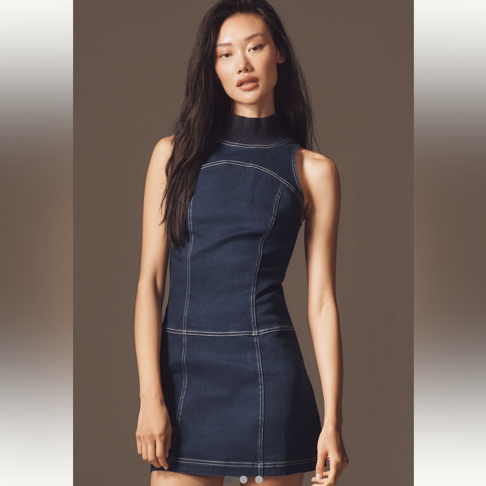 NWT‎ Pilcro mock neck mini denim dress